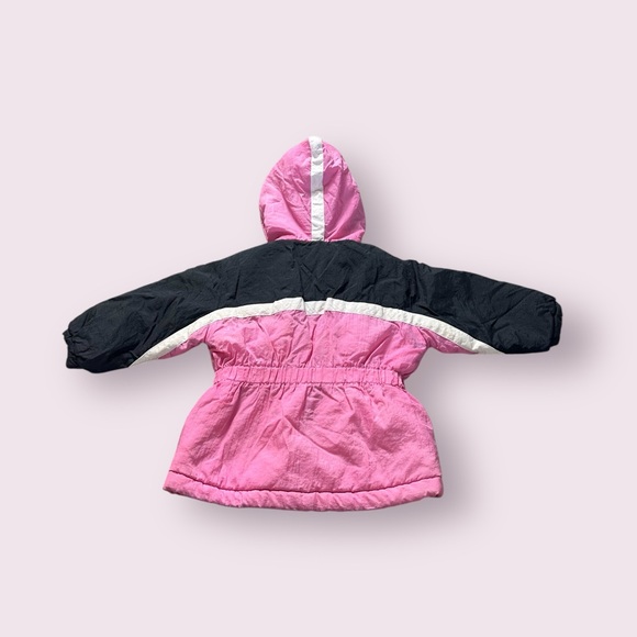 Vintage Black And Pink Girls Reebok Winter Coat With Hood No Size Tag - Picture 10 of 14